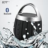 GJT®LP-03 Waterproof Wireless Bluetooth Shower Speakers IPX6 Water Resistant,Bathroom,Pool,Boat,Car,Outdoor Speakers,Rechargable Battery Support TF card and Aux-in Function(BLACK)