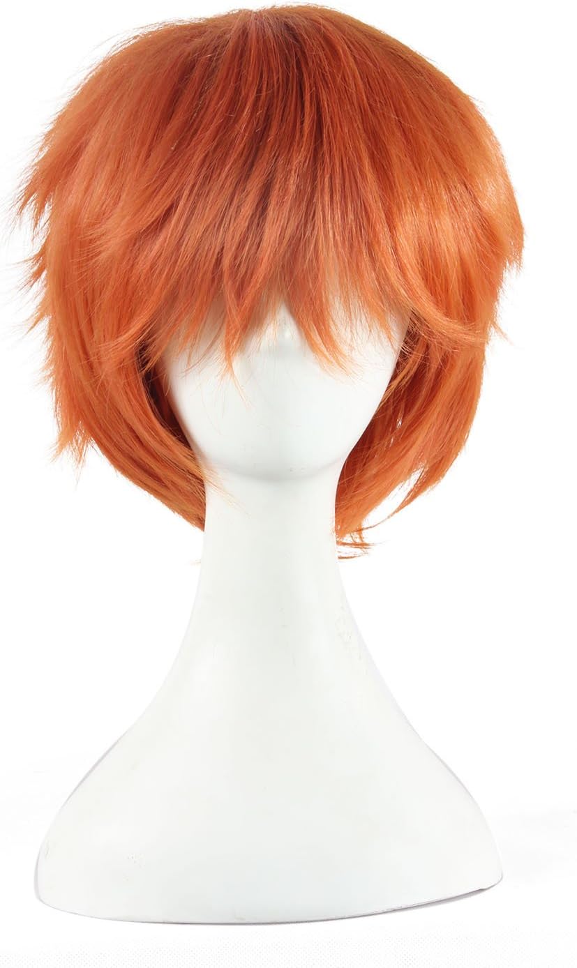 AWEN Anime Bleach Kurosaki Ichigo Naruto Pein Cosplay Wig Orange Short Straight Hair