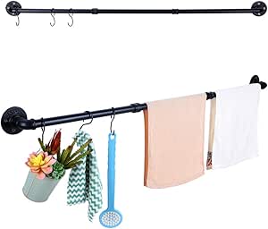 Toallero Tubular Estilo Retro, Toalleros de Baño Pared, 128 cm ...