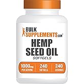 BulkSupplements.com Hemp Seed Oil Softgels - Omega 3 Supplement, Herbal Supplement, Hemp Seed Oil 1000mg - Gluten Free, 1 Softgel per Serving, 240 Count (Pack of 1)