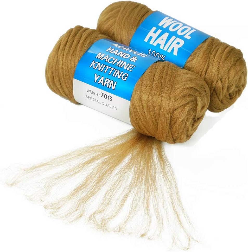 100% Brazilian Wool Hair Acrylic Yarn For African Hair Jumbo Braids/Senegalese Twist/Faux Locs/Wraps/Dreadlocks (2Roll, #27)