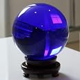 80mm Natural Blue Magic Crystal Quartz Healing Ball, Polished Gemstone Sphere W/ Stand, Rare