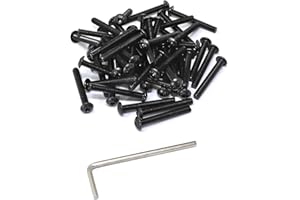 iexcell 50 Pcs M4 x 30mm Thread Pitch 0.7 mm Alloy Steel 10.9 Grade Hex Socket Button Head Cap Screws Bolts Kit, Black Oxide Finish