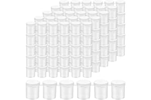 KOHAND 30 Strips 180 Pots Empty Paint Strips, 15ml Mini Paint Container with Lids, Clear Paint Pots Storage for Art, Craft