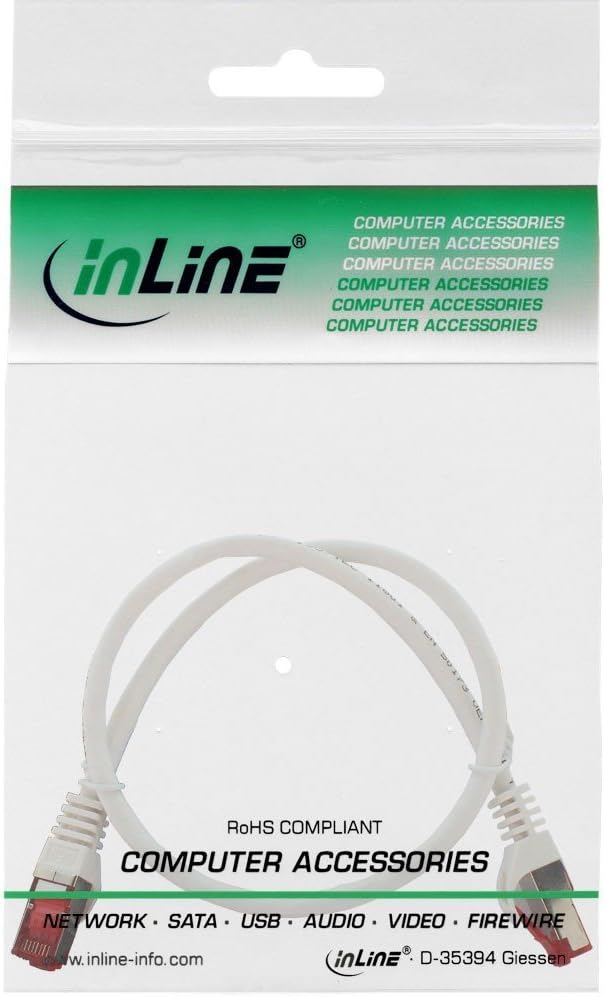 InLine® 76922 W S/FTP Cat6 Patch Cable 250 MHz Halogen Copper Cable ? White, Copper,White - Image 3