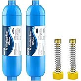 RV Inline Water Filter with Flexible Hose Protector, Certified by NSF to Reduce Bad Taste, Odors, Rust, Chlorine, Lead, Fluor
