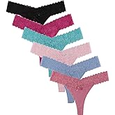 UWOCEKA Cotton Thongs - Thongs for Women Pack, Cute Underwear Sexy Panties for Lady
