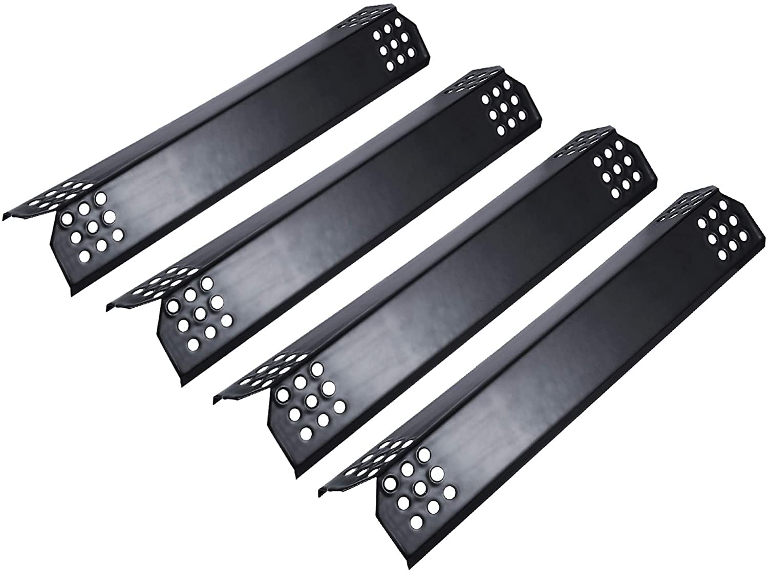 Photo 1 of Unicook 4 Pack Porcelain Grill Heat Plate 14.56" L, Gas Grill Replacement Parts Burner Cover, Heat Shield Tents, Flavorizer Bars, Flame Tamer Guards for Gas BBQ