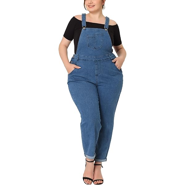 Wide Leg Denim Jumpsuits Plus Size Denim Jumpsuit Jean Dress