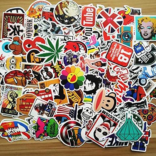 Car Stickers Pack 100 Pieces Motorcycle Bicycle Skateboard Laptop Luggage Bumper Stickers Waterproof