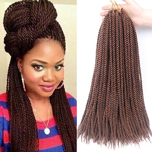 18" 30 Roots/pack Senegal Twist Hair Black Senegal Twsit Hair Crochet Hair Braiding Hair Synthetic Hair Extensions (6packs) (#30)