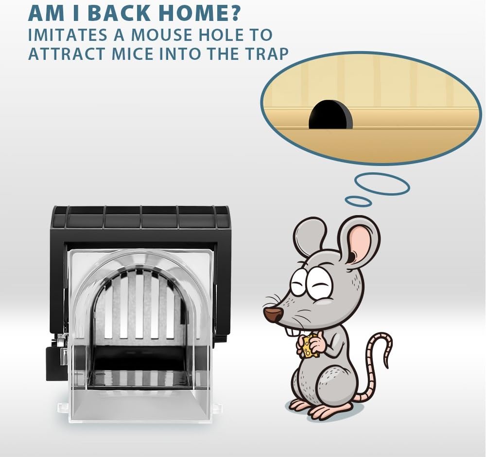 Amazon Plemo ネズミ捕り ねずみ捕獲カゴ ネズミ捕り器 角型 小 動物用捕獲器 畑 庭 家庭菜園 トラップ 罠 ワナ 透明 動物用捕獲器