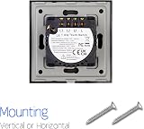 CNBINGO Touch Light Switch Black Tempered Glass 4-Gang 240V 500W/Gang view 7