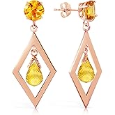 14k Rose Gold Dangle Earrings with Citrines