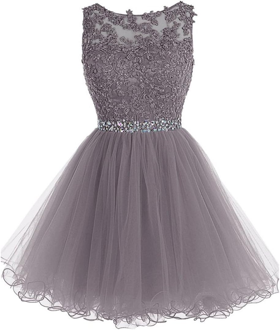 Drasawee Short Tulle Evening Cocktail Ball Gowns Prom Dresses for Teen Girls