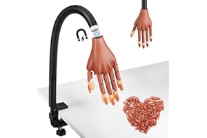 Wilfniee Practice Hand for Acrylic Nails: Magnetic Nail Practice Hand Flexible Fake Hand For Nail Practice Movable Manicure Hand Practice with 100PCS Nail Tips