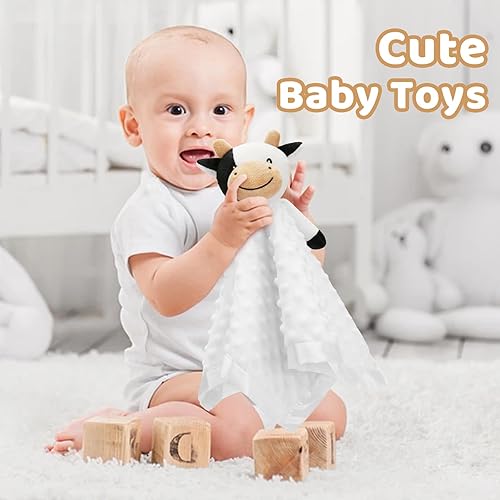 Pro Goleem Cow Security Blanket Soft Loveys for Babies for Boys and Girls  Newborn Lovie Infant Blankie Cow Bab