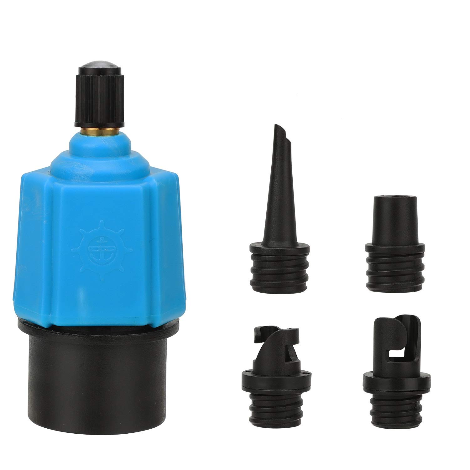 Photo 1 of QKURT Inflatable SUP Pump Adaptor Air Pump Converter, Multifunction Sup Valve Adapter with 4 Air Valve Nozzles for Inflatable Boat, Stand Up Paddle Board, Inflatable Bed, Surf Paddle Board, Etc