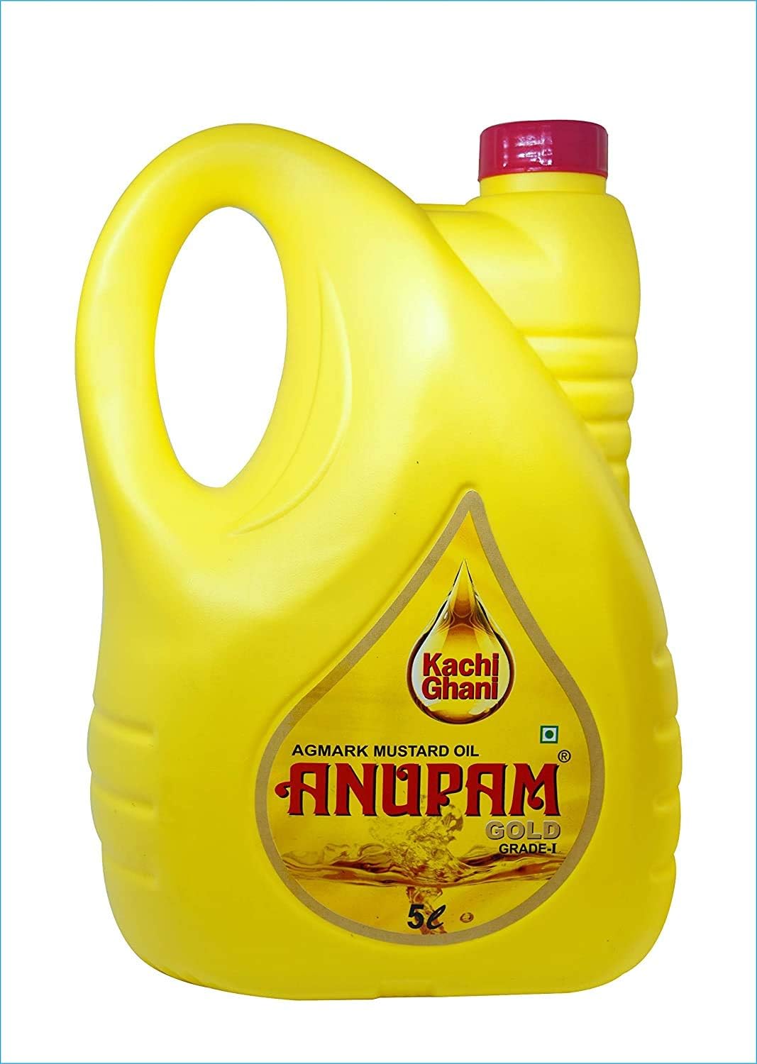 Anupam Gold Mustard Oil (Kachi Ghani) For Cooking Oil 5 Liter Jar Set Of 2 For Kitchen And Home Healthy Cooking