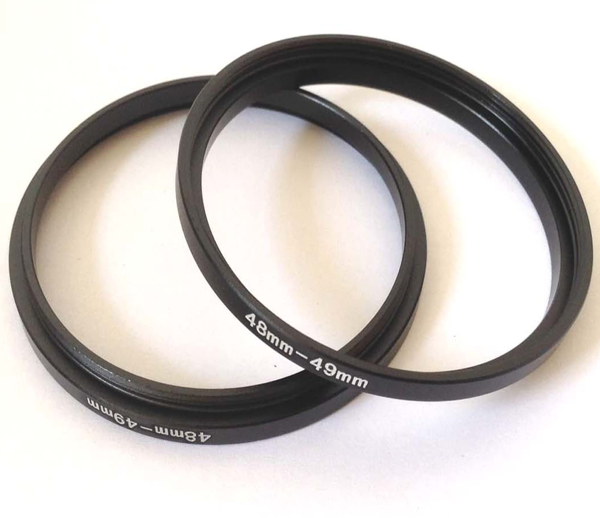 2x Metal 48-49mm Step Up Rings D-SLR Video Camera Lens Connect Size 48mm To 49mm Filter Aperture Connecting Adapter Ring-Ing Photo Picture View Fix-Ing Connector Photograph Parts Screws Accessories