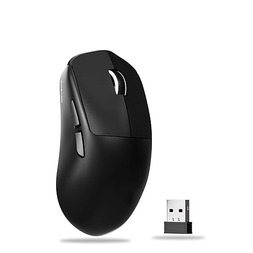 EWEADN X23Pro Wireless Gaming Mouse, 2.4G/BT5.0/USB-C Esports Gaming Mouse, 800mAh Rechargeable Lightweight Mouse Gaming, 12000 DPI Wireless Mouse with 6 Programmable Buttons,for Laptop/PC/Mac, Black