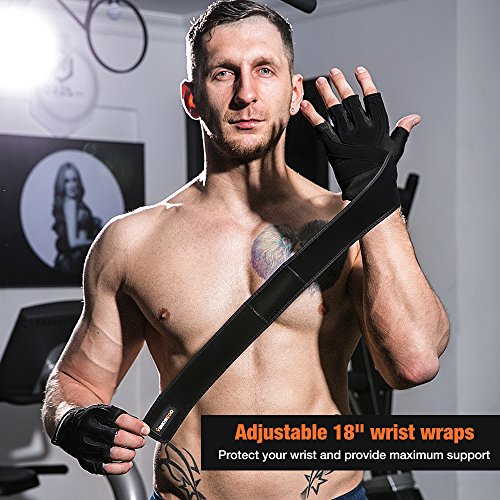 image for isnowood Weight Lifting Gloves - Padded Anti-Slip Silica Gel Grip, Gym