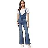 Allegra K Overalls Jeans for Women's Casual Adjustable Bib Bell Bottom Denim Pants Jumpsuits