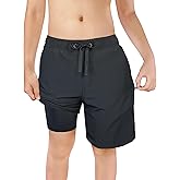 LUCOWEE Boys Swim Trunks Zipper Pockets Compression Liner Anti Chafe Swimsuit Bathing Beach Shorts Surf Quick Dry UPF 50+