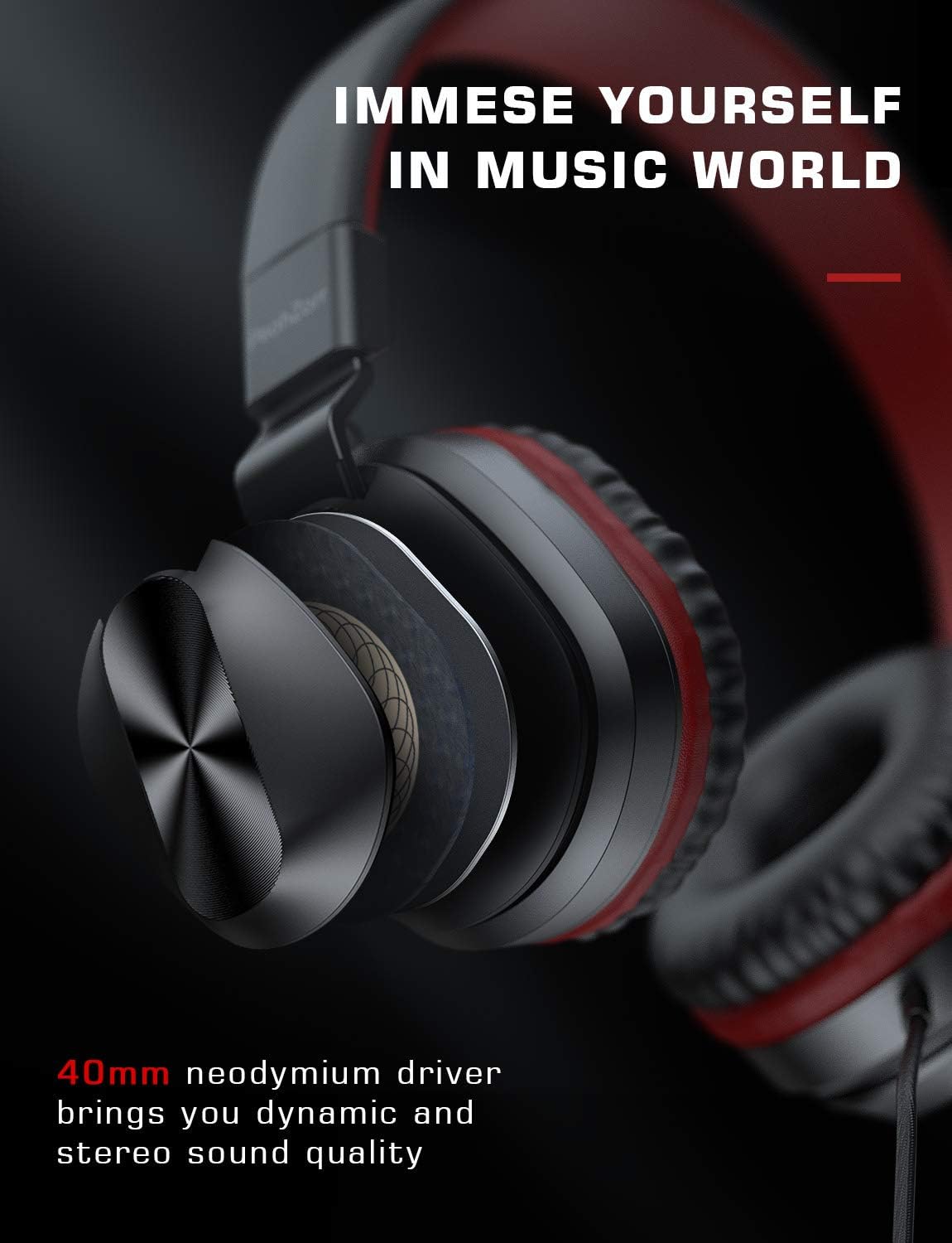 PeohZarr On-Ear Headphones with Microphone, Lightweight Folding Stereo Bass Headphones with 1.5M Tangle Free Cord, Portable Wired Headphones for Smartphone Tablet Laptop Computer MP3/4: Electronics