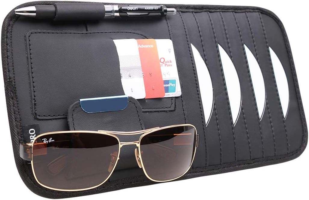 SZAT PRO Car Sun Visor CD Storage Cases Clip Black: Automotive