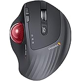 ProtoArc Wireless Trackball Mouse, EM01 NL Ergonomic Bluetooth Rollerball Thumb Mouse Rechargeable Computer Laptop Mouse, Adj