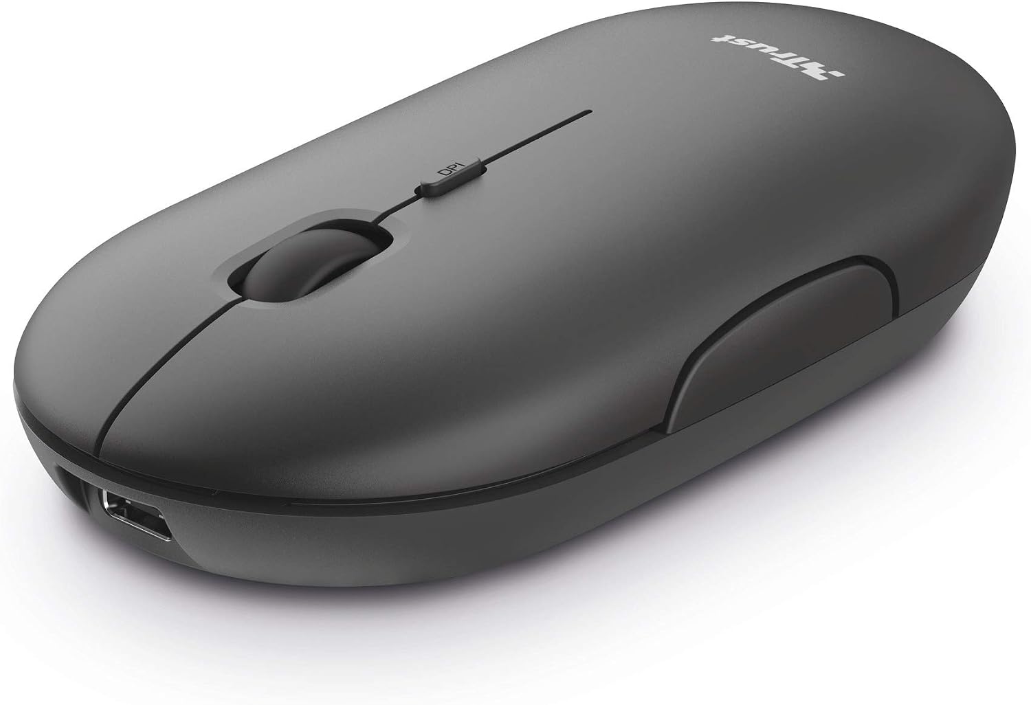 Trust Puck Wireless Mouse, Bluetooth or 2.4 GHz with USB Mini-Receiver, Rechargeable Battery, Silent Clicks, DPI Button