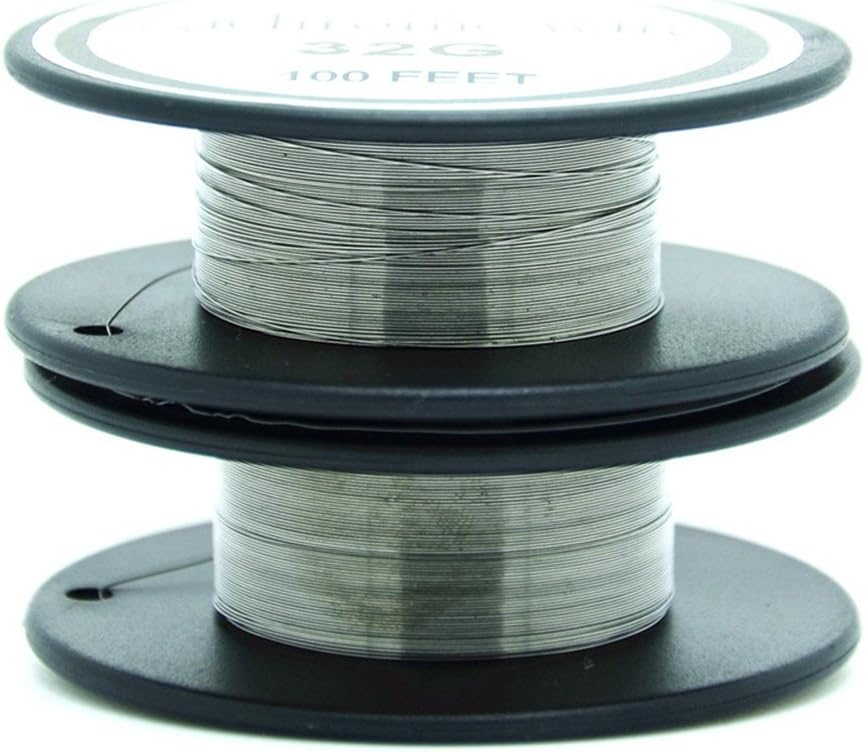 zhouyoungsuk Nichrome wire36g 34g 32g 30g 28g 27g 26g 24g 22g 20g Gauge 100 FT Resistor AWG Resistance (34Gauge/100Feet)
