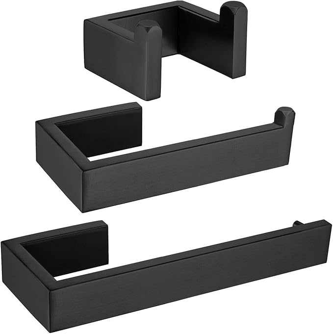 Towel Rails Set 3Pcs,Toilet Rolls Rack Coat Hook Wall Mounted