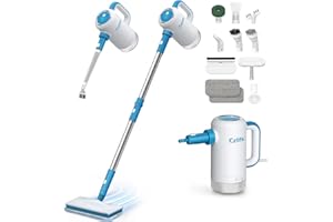 Czlife Z7 Steam Mop for Floor Cleaning, 13-in-1 Handheld Steam Cleaner for Home Tile Grout Hardwood Laminate Furniture Couch Clothes Carpet, Multi-Purpose Floor Steamer Machine, Corded (Blue)
