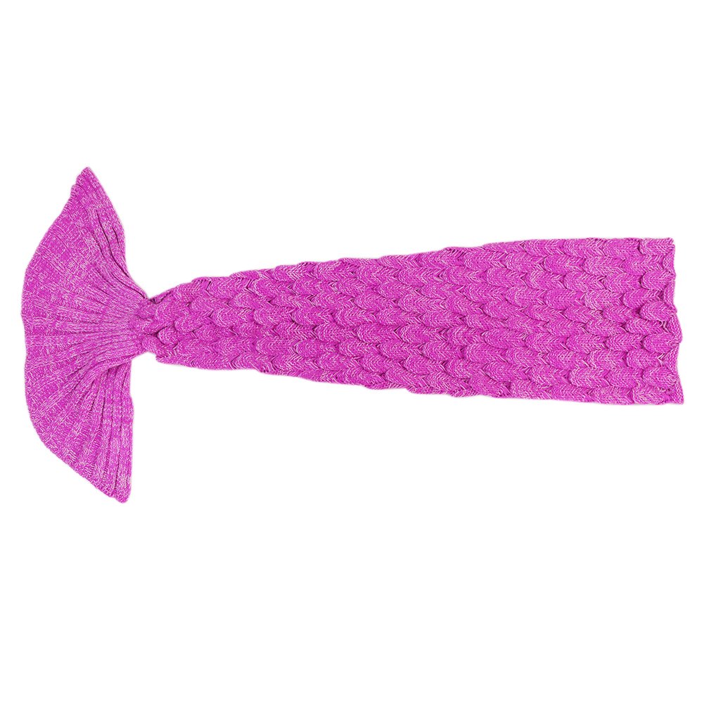 Awkli Kids Mermaid Tail Blanket, Knitted Crochet Fish-Scale Pattern Mermaid Sleeping Bag Quilt Christmas Gift for Child 59\
