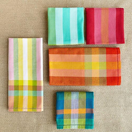 Hand Woven Twill Dish Red an Pink Striped Towel