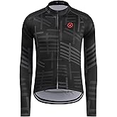 GCRFL Men's Cycling Jersey Long Sleeve Biking Shirt with 3+1 Zipper Pocket Breathable Quick Dry Bicycle Jersey