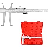 WEANCY Inside Groove Vernier Caliper with Upper Jaw and 3" Lower Jaw | (6 Inch/ 150mm) Inside Diameter Measuring Tools 9-150mm/6 Inch Range,0.01mm/ 0.005" Resolution,Imperial/Metric, Carbon Steel