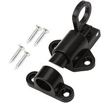 Spring Barrel Slide Bolt Latches (2-Pack) - Aluminum Alloy Automatic Window Gate Lock With Screws, 5mm Thick