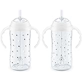 NUK Learner Straw Cup, 10oz, 2-Pack - Toddler Sippy Cup with Soft Straw for Easy Drinking, Suitable for Ages 8 Months and Up, Timeless Collection