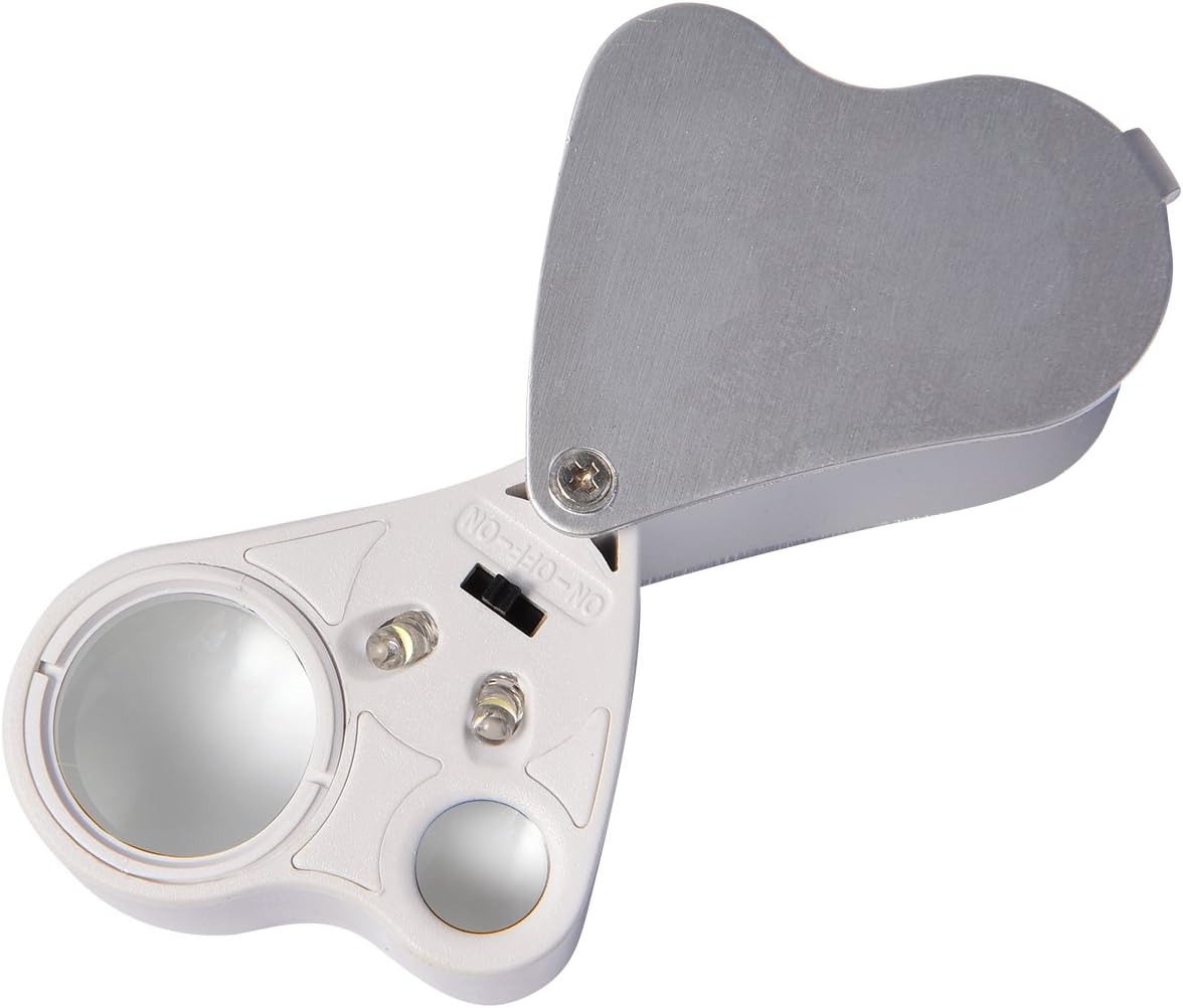 Begeer 30x 60x Jewelers Loupe Magnifying Glass with LED Light Pocket