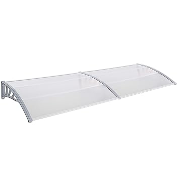 Arebos Türvordach 100 x 300 cm/UV-beständig/wetterfest / Farbe schwarz, weiß, grau (Grau)