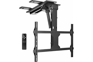 VIVO Electric Flip Down Ceiling TV Mount for 37 to 70 inch Screens, Large Motorized Flat or Pitched Ceiling VESA Mount, Holds