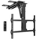 VIVO Electric Flip Down Ceiling TV Mount for 37 to 70 inch Screens, Large Motorized Flat or Pitched Ceiling VESA Mount, Holds up to 99 lbs, App and Voice Control, Black, MOUNT-E-FD75C