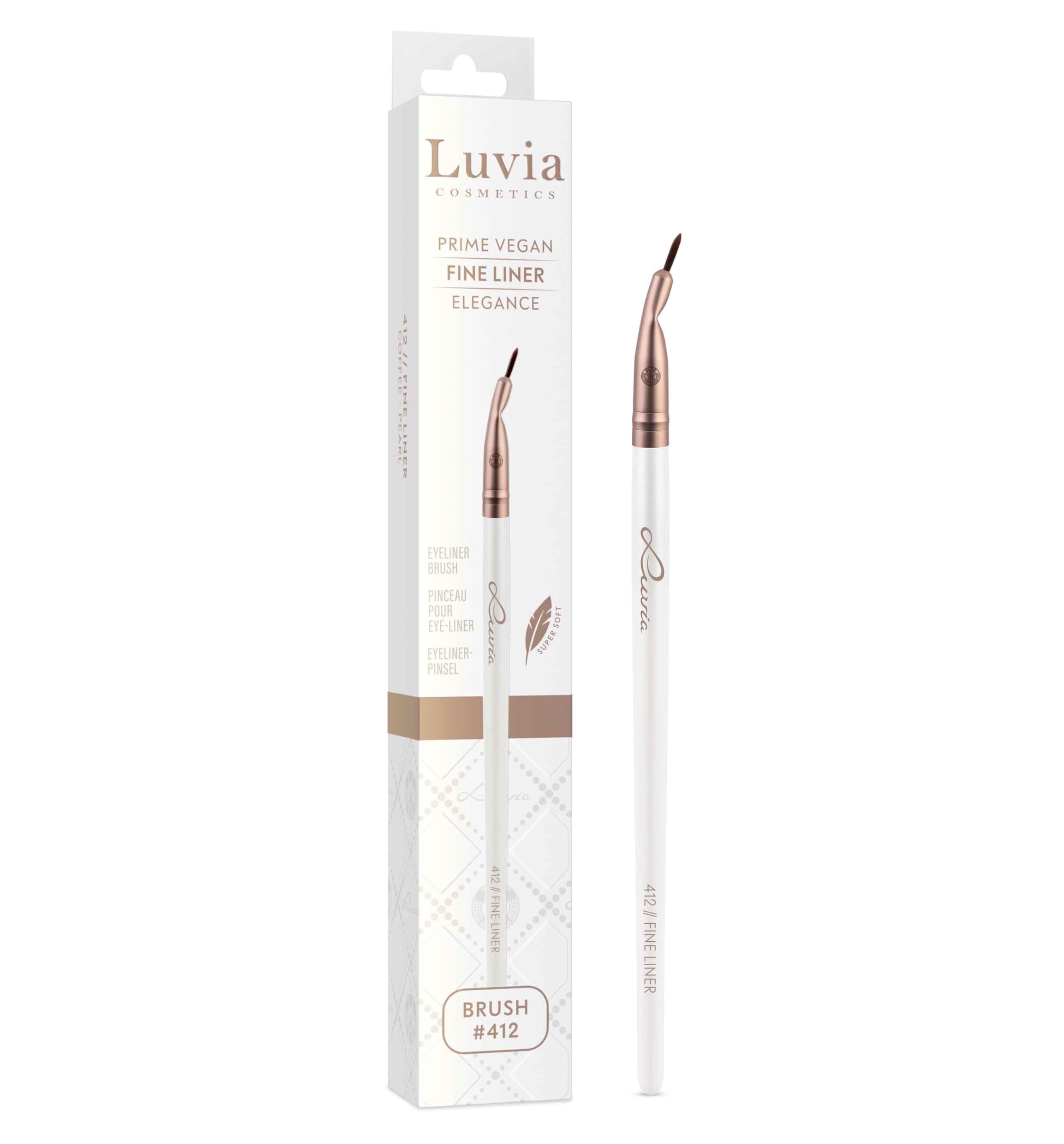 Luvia 412 Professional Make-Up Brush, Eyeliner Brush, Eyeliner Brush, Vegan Cosmetic Brush, Elegance