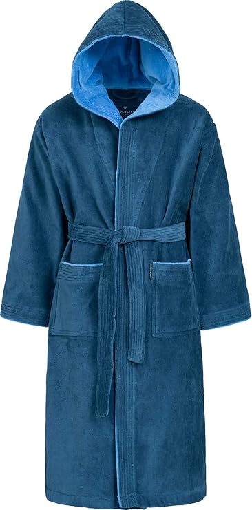 Morgenstern Bademantel für Kinder mit Kapuze aus Baumwolle