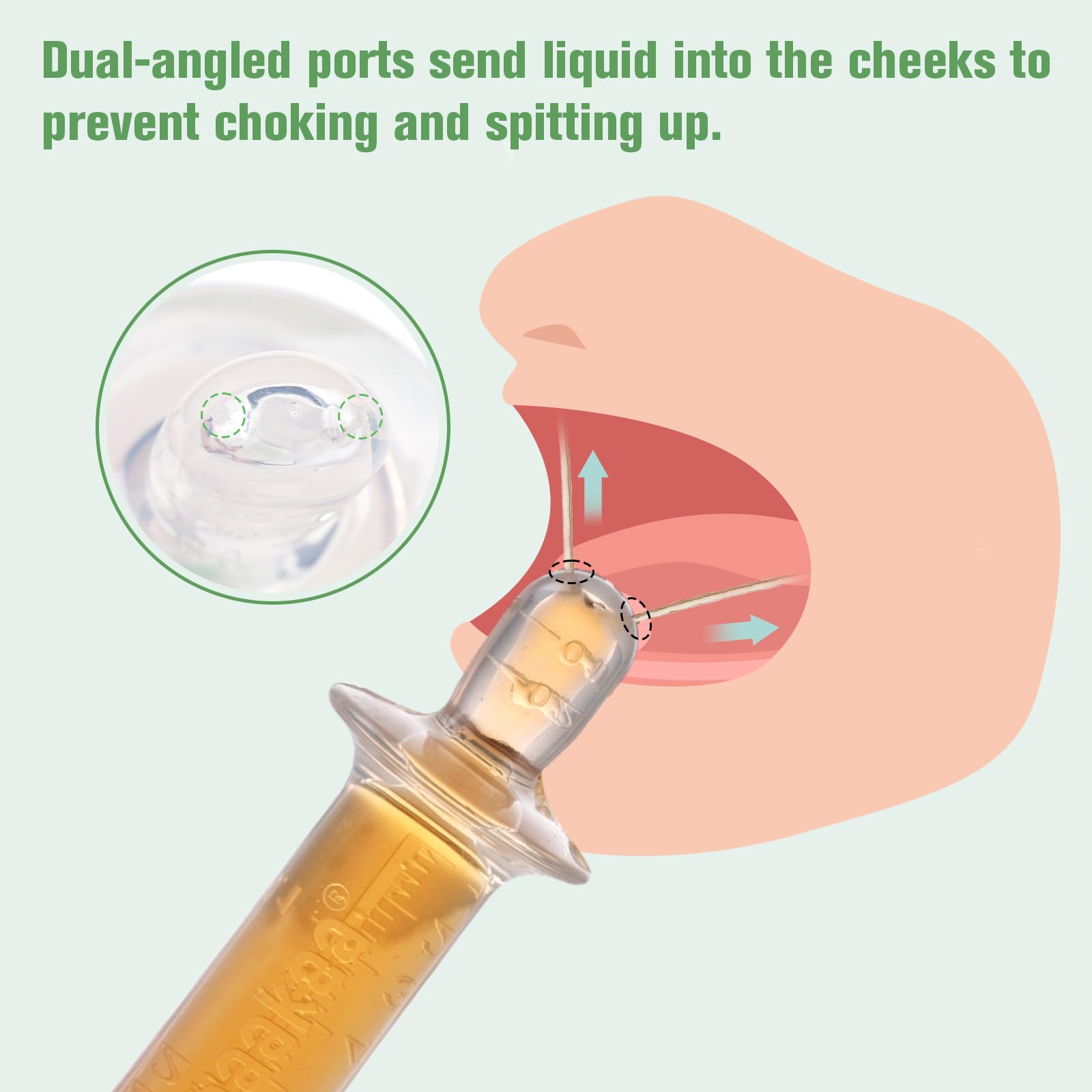 haakaa Baby Medicine Dispenser,Syringe for Liquid,Unique Silicone Ball Design, Dual-Angled Ports,One-Handed Operation,0 Months+