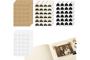 12 Sheets Picture Mounting Corners, 288Pcs Self Adhesive Photo Corners Sticker for Scrapbooking, Photo Holders for Wedding Gu
