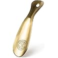 Cobbler's Choice Metal Shoe Horn - Premium Quality - Designed for Comfort & Built for Durability! (8", Brass)